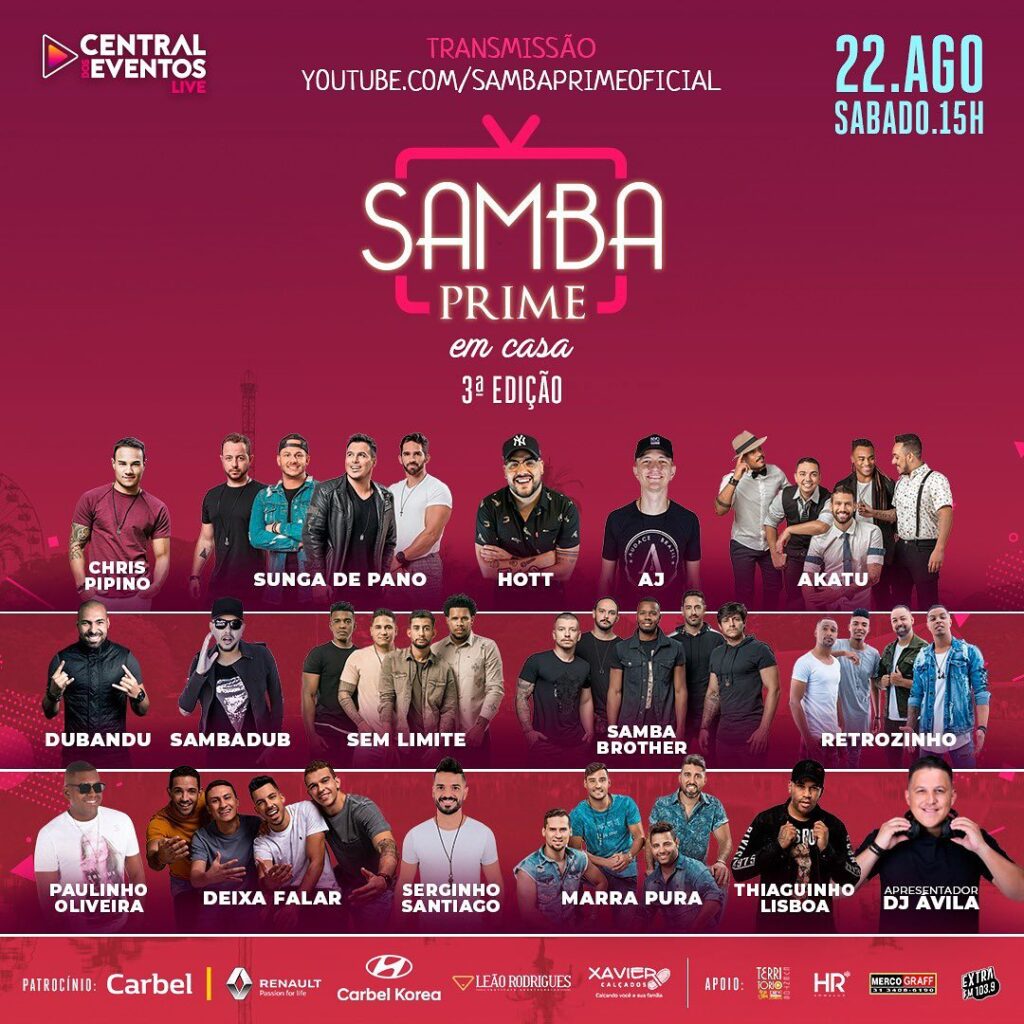 Live "Samba Prime em Casa" realiza a sua 3ªedição com artistas de BH